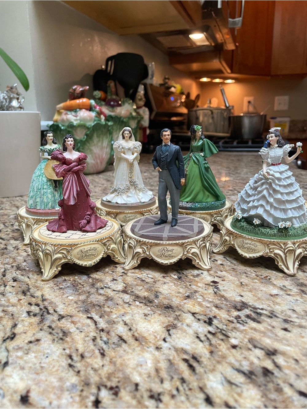 vintage franklin mint gone with the wind figurines set of seven